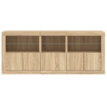 Credenza con Luci LED Rovere Sonoma 162x37x67 cm