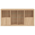 Credenza con Luci LED Rovere Sonoma 202x37x100 cm