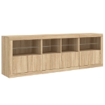 Credenza con Luci LED Rovere Sonoma 202x37x67 cm