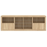 Credenza con Luci LED Rovere Sonoma 202x37x67 cm