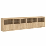 Credenza con Luci LED Rovere Sonoma 283x37x67 cm