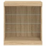 Credenza con Luci LED Rovere Sonoma 60,5x37x67 cm