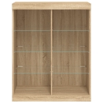 Credenza con Luci LED Rovere Sonoma 81x37x100 cm