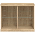 Credenza con Luci LED Rovere Sonoma 81x37x67 cm