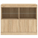 Credenza con Luci LED Rovere Sonoma 81x37x67 cm