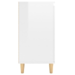 Credenza Gambe Massello Bianco Lucido 60x35x70cm Multistrato