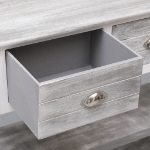 Credenza Grigio Antico 108x30x76 cm Legno Massello di Paulownia