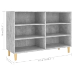 Credenza Grigio Cemento 103,5x35x70 cm in Legno Multistrato