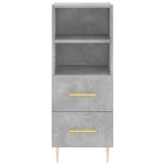 Credenza Grigio Cemento 34,5x34x90 cm in Legno Multistrato