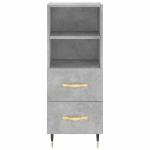 Credenza Grigio Cemento 34,5x34x90 cm in Legno Multistrato