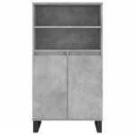 Credenza Grigio Cemento 60x36x110 cm in Legno Multistrato