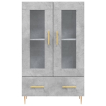 Credenza Grigio Cemento 69,5x31x115 cm in Legno Multistrato