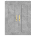 Credenza Grigio Cemento 69,5x34x180 cm in Legno Multistrato