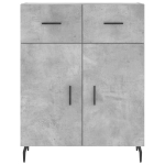 Credenza Grigio Cemento 69,5x34x90 cm in Legno Multistrato