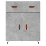 Credenza Grigio Cemento 69,5x34x90 cm in Legno Multistrato