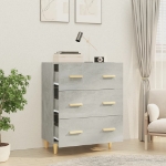 Credenza Grigio Cemento 70x34x90 cm in Legno Multistrato