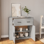 Credenza Grigio Cemento 80x33x70 cm in Legno Multistrato