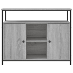 Credenza Grigio Sonoma 100x35x80 cm in Legno Multistrato