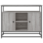 Credenza Grigio Sonoma 100x35x80 cm in Legno Multistrato