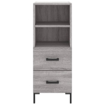 Credenza Grigio Sonoma 34,5x34x180 cm in Legno Multistrato