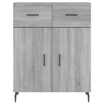 Credenza Grigio Sonoma 69,5x34x90 cm in Legno Multistrato