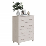 Credenza HAMAR Bianca 79x40x103,5 cm in Legno Massello di Pino