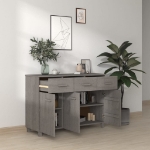 Credenza HAMAR Grigio Chiaro 113x40x80cm Legno Massello di Pino