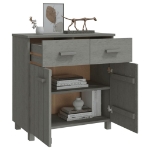 Credenza HAMAR Grigio Chiaro 79x40x80 cm Legno Massello di Pino