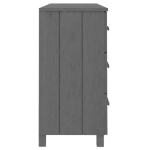 Credenza HAMAR Grigio Scuro 113x40x80 cm Legno Massello di Pino