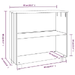 Credenza HAMAR Grigio Scuro 85x35x80 cm Legno Massello di Pino