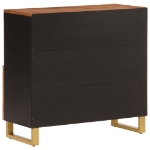 Credenza Marrone e Nera 80x33,5x75cm in Legno Massello di Mango