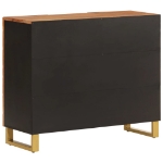 Credenza Marrone e Nera 90x33,5x75cm in Legno Massello di Mango