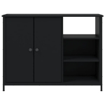 Credenza Nera 100x33x75 cm in Legno Multistrato