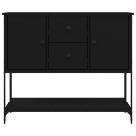 Credenza Nera 100x36x85 cm in Legno Multistrato