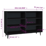 Credenza Nera 103,5x35x70 cm in Legno Multistrato