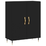 Credenza Nera 69,5x34x180 cm in Legno Multistrato