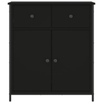 Credenza Nera 70x30x80 cm in Legno Multistrato