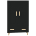 Credenza Nera 70x31x115 cm in Legno Multistrato