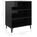 Credenza Nero Lucido 57x35x70 cm in Legno Multistrato