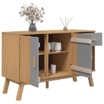 Credenza OLDEN Grigia e Marrone 114x43x73,5 cm Massello di Pino