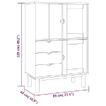 Credenza OTTA 85x43x125 cm in Legno Massello di Pino