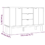 Credenza OTTA Marrone e Grigio 113,5x43x73 cm in Legno di Pino