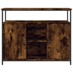 Credenza Rovere Fumo 100x35x80 cm in Legno Multistrato