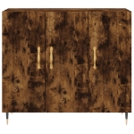 Credenza Rovere Fumo 90x34x80 cm in Legno Multistrato