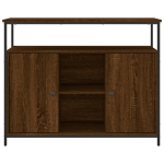 Credenza Rovere Marrone 100x35x80 cm in Legno Multistrato