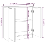 Credenze 2 pz Rovere Marrone 60x30x70 cm in Legno Multistrato