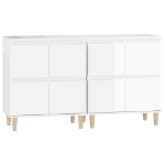 Credenze 2pz Bianco Lucido 60x35x70 cm in Legno Multistrato