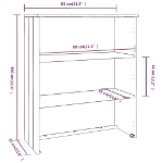 Piano Credenza HAMAR Grigio Scuro 85x35x100 cm Legno di Pino