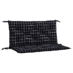 Cuscini Panca da Giardino 2pz a Quadri Nero 100x50x7 cm Tessuto