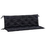 Cuscini Panca da Giardino 2pz a Quadri Nero 150x50x7 cm Tessuto